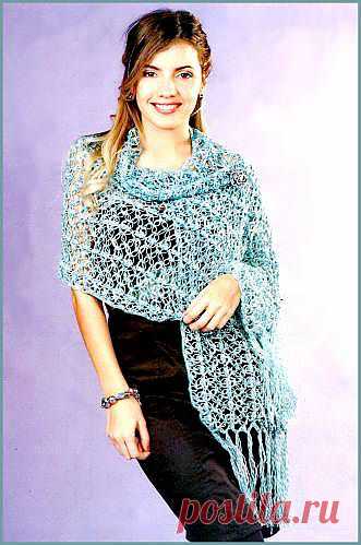 Шарф "Узор соломоновы узелки". Схема вязания крючком шали. - Схемы вязания палантинов - Схемы для вязания - Уроки вязания крючком - Вязание крючком, мотивы, схемы для вязания крючком
