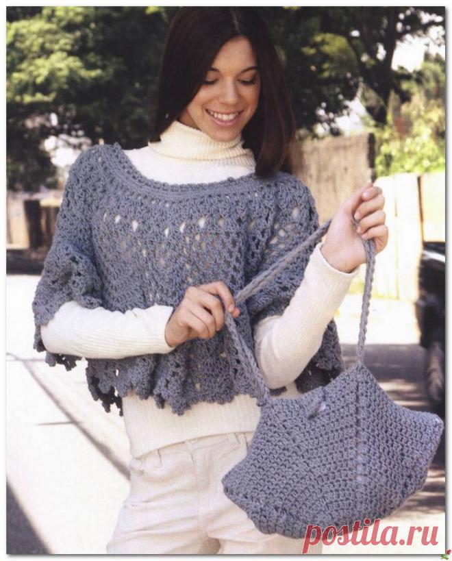 Пелерина крючком.