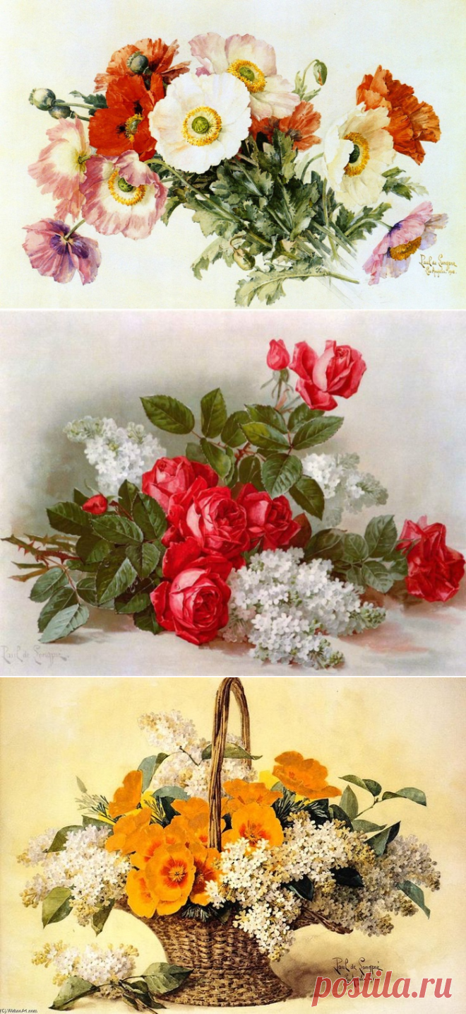 Цветы.Paul de Longpre.