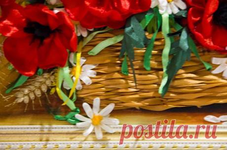 Wall decor Hand ribbon Embroider Embroidery Bouquet Home