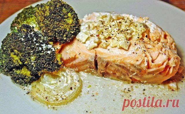 Сёмга запеченная с брокколи в сливках | Одноклассники