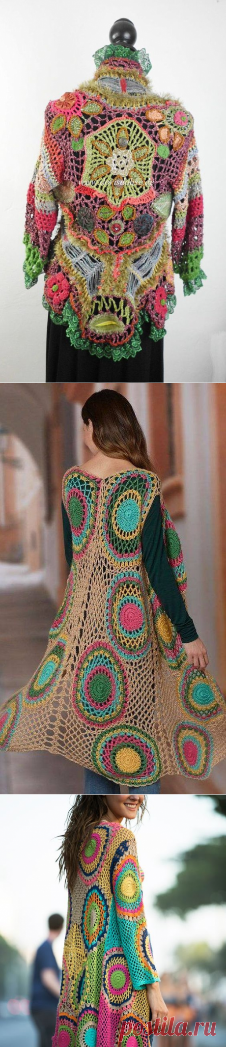 ЛЮБЛЮ ВЯЗАТЬ: Подборка идей "салфеточные" кардиганы