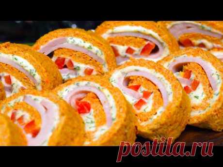 НЕРЕАЛЬНО ВКУСНЫЙ ЗАКУСОЧНЫЙ РУЛЕТ! ПП быстрый рецепт | Кулинарим с Таней