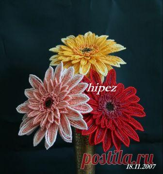 Роскошные герберы из бисера — Делаем руками
