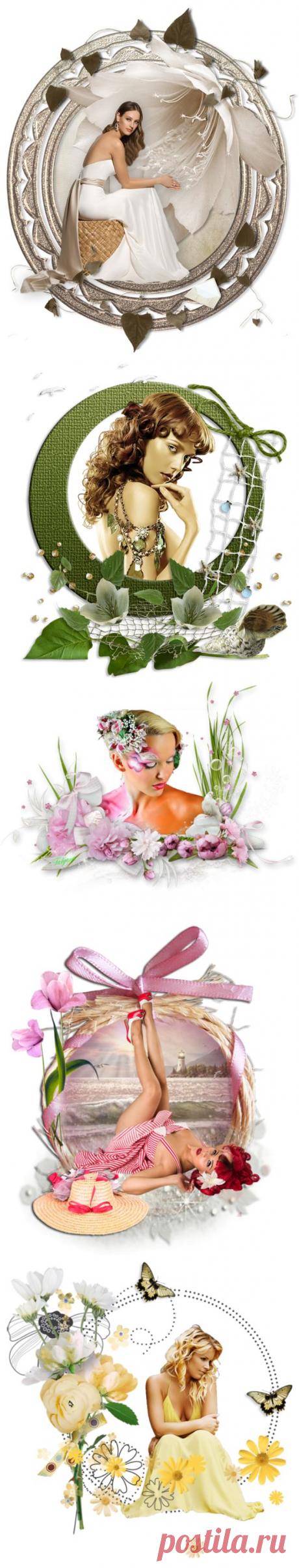 женские образы в цветочном оформлении часть 3 png.