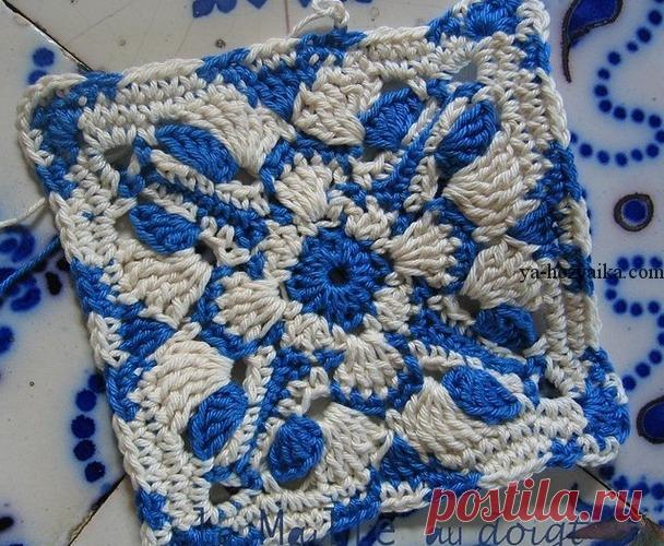 Бабушкин квадрат крючком в стиле 