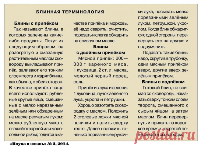 Блинная терминология