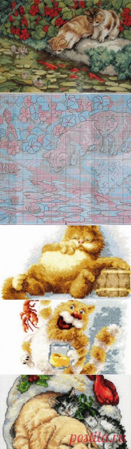 Вышивка крестом &quot;Отражение котят&quot; | Скачать бесплатно на сайте Stitchart.net