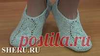 Уютные следки спицами без шва Урок вязания уютных следков на двух спицах без шва. В уроке описание, схема следков, видео вязания таких следков для начинающих.