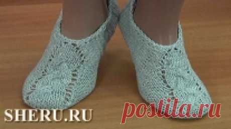 Уютные следки спицами без шва Урок вязания уютных следков на двух спицах без шва. В уроке описание, схема следков, видео вязания таких следков для начинающих.