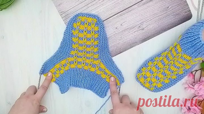 ДОМАШНИЕ СЛЕДКИ-ТАПОЧКИ СПИЦАМИ.