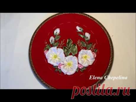 Игольница вышитая лентами, 1 часть/ Needle embroidered with ribbons, 1 part