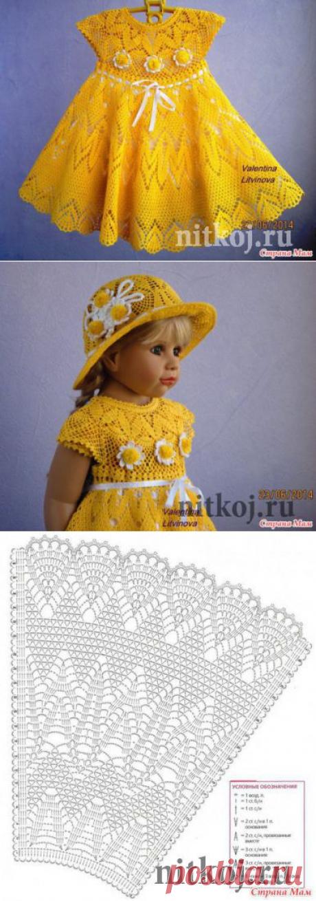 Комплект «Солнышко» крючком от Валентины Литвиновой » Ниткой - вязаные вещи для вашего дома, вязание крючком, вязание спицами, схемы вязания