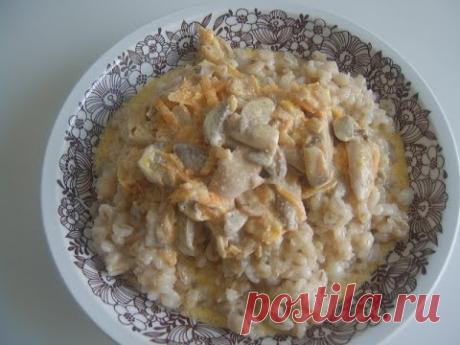 Перловка с грибным соусом