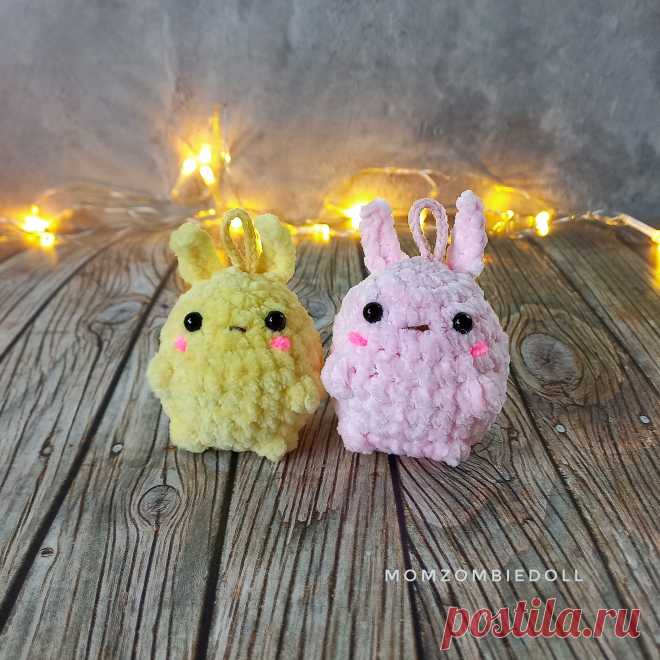 PDF Зайка Пузырик крючком. FREE crochet pattern; Аmigurumi animal patterns. Амигуруми схемы и описания на русском. Вязаные игрушки и поделки своими руками #amimore - маленький зайка из плюшевой пряжи, плюшевый заяц, брелок в виде зайчика, кролик, зайчонок, крольчонок.