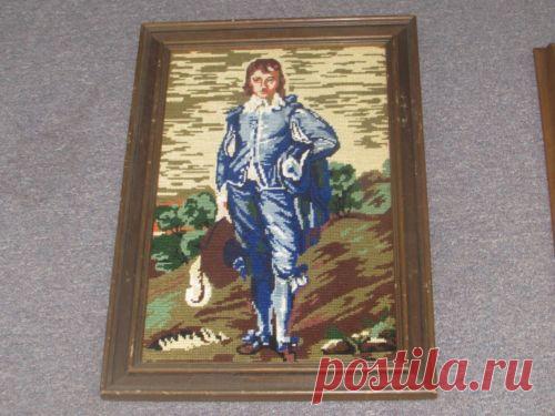 Vintage Fine Hand Made Stitched Needlepoint Framed 13" x 18" 10" x 15" | eBay