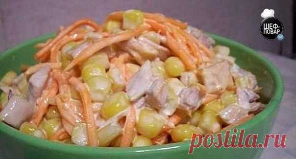Салат с копченой курицей | Поваренный сайт