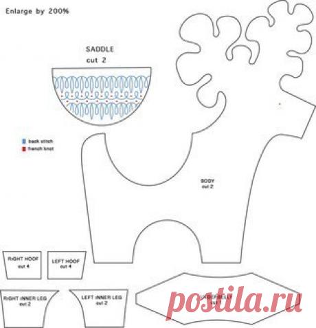 Выкройка оленя - сшить своими руками / Тильда, мягкие игрушки своими руками, выкройки / КлуКлу. Рукоделие - бисероплетение, квиллинг, вышивка крестом, вязание
