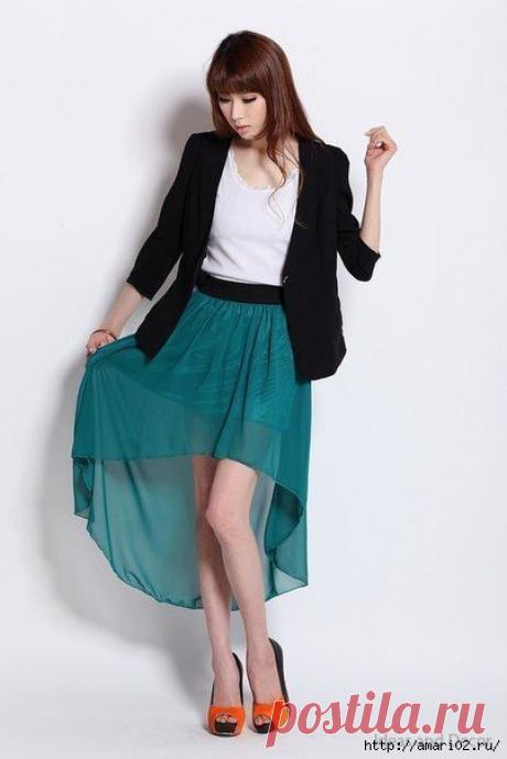 Юбка-солнце со смещенным центром. Выкройка.