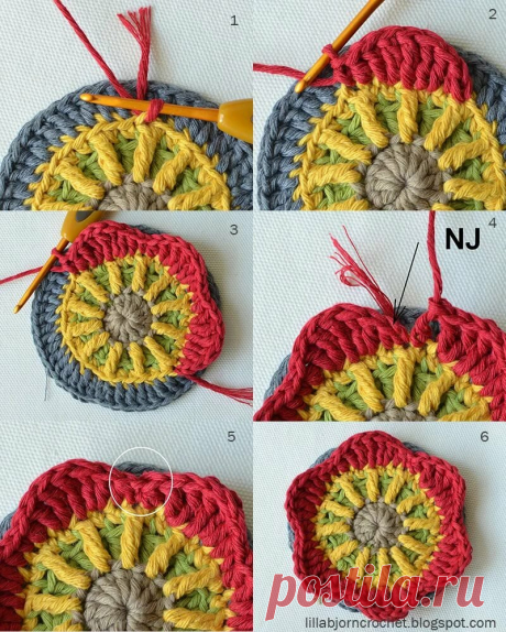 Block 6 from Circles of the Sun CAL LillaBjörn's Crochet World в Яндекс.Коллекциях