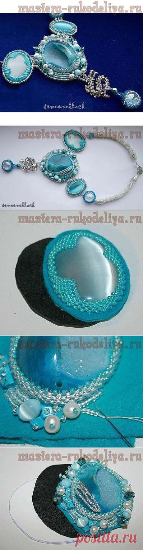 Мастера рукоделия - рукоделие для дома. Бесплатные мастер-классы, фото и видео уроки - Мастер-класс по обшиванию кабашонов бисером: Колье Снежный дракон - Часть 1
