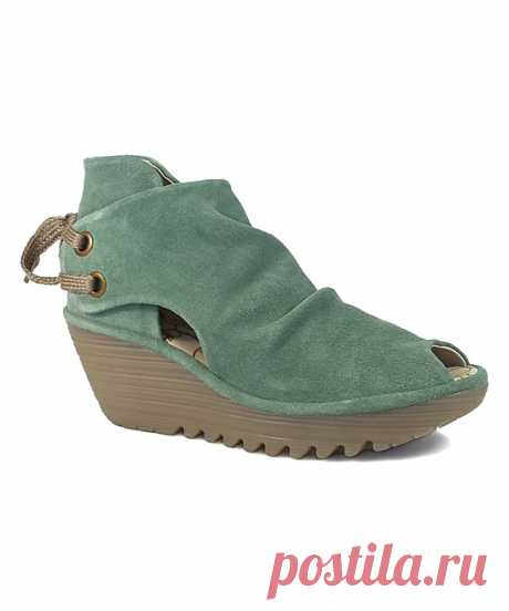 FLY London Pale Green Yema Suede Sandal - Women | zulily