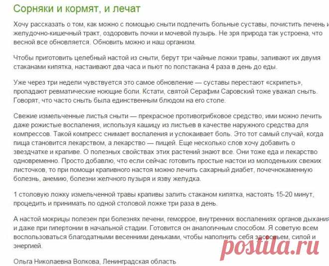Сорняки и кормят, и лечат