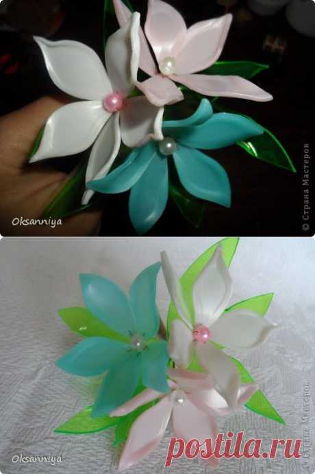 Букетик из пластиковых бутылок+МК от Oksanniya.