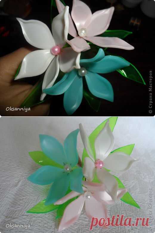 Букетик из пластиковых бутылок+МК от Oksanniya.