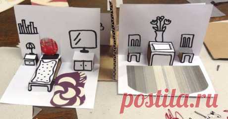 Трехмерные открытки-домики своими руками — I Love Hobby — Лучшие мастер-классы со всего мира!