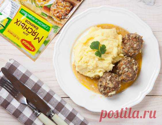 Мясные ежики с рисом и морковью и картофельным пюре - рецепт приготовления с фото от Maggi.ru