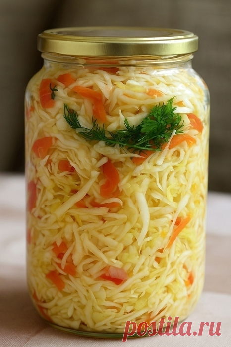 Капустный салат в горячем маринаде.