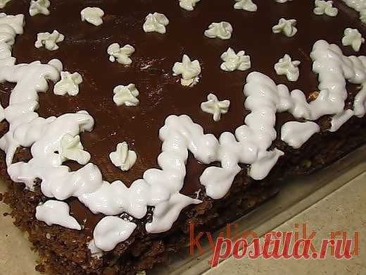 Шоколадный бисквитный торт с творожным кремом - Кулинарик.ру