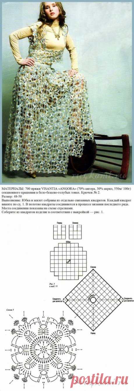 Ажурное вязание, юбка и жилет » Сайт &quot;Ручками&quot; - делаем вещи своими руками
