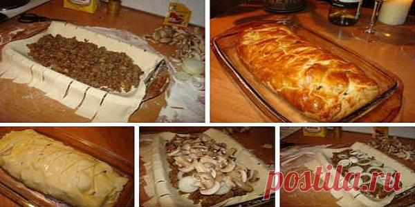 Быстрый мясной пирог с грибами | NashaKuhnia.Ru