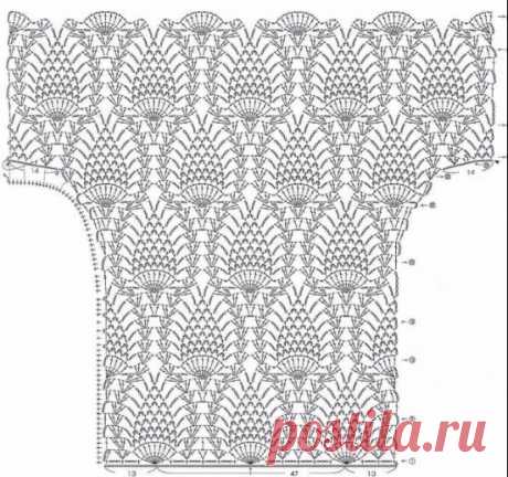 Красивая блузка узором "ананас.Как связать кофточку узором ананас | Я Хозяйка