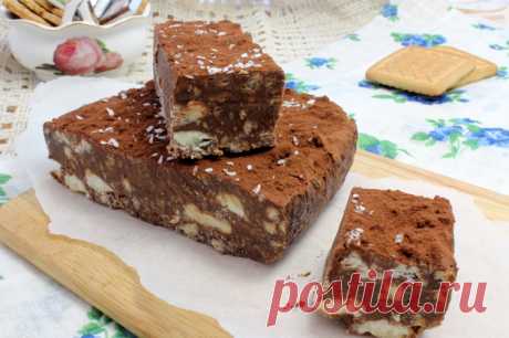 Фадж с белым шоколадом и печеньем.