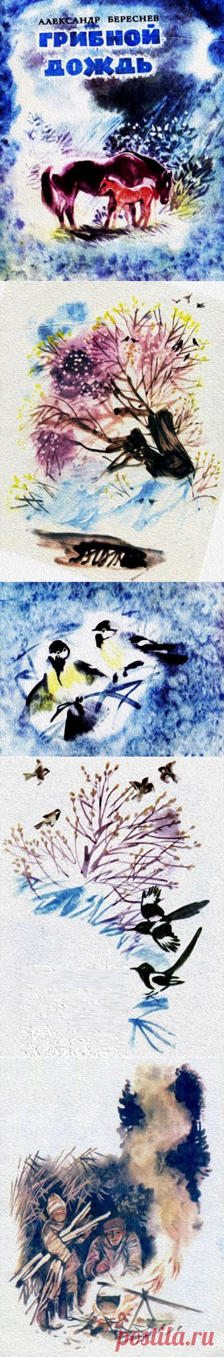 БЕРЕСНЁВ Александр Михайлович * ГРИБНОЙ ДОЖДЬ - Вербы первыми в апреле
У овражка расцвели,
Словно им на ветки сели
Бело-жёлтые шмели.