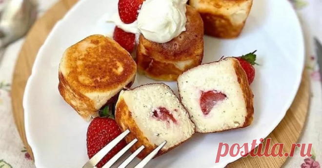 Сырники из творога с клубникой на завтрак: рецепт - Со Вкусом