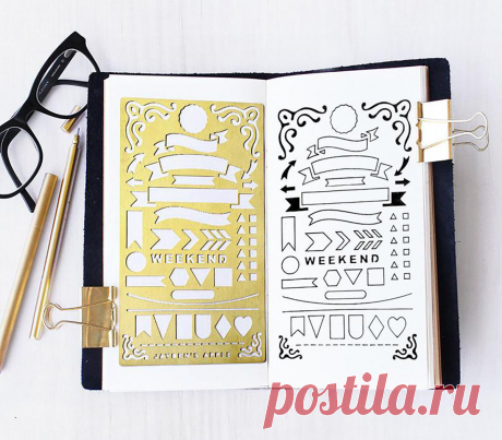 Planner Stencil Bullet Journal Stencil Banners and Flag | Etsy