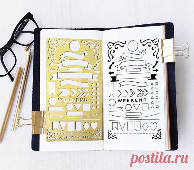 Planner Stencil Bullet Journal Stencil Banners and Flag | Etsy