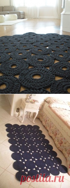 Оригинальные коврики крючком | filtet, strikket og hæklet | Crochet, Crochet mat and Rag rug tutorial