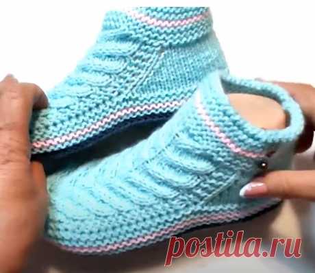 Уютные следки на двух спицах и без шва на подошве ‼️ МК 🤗