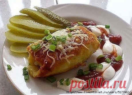 Картофельные рулетики с мясом