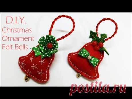 ❄☃❄ D.I.Y. Chrismas Ornament - Felt Bells ❄☃❄