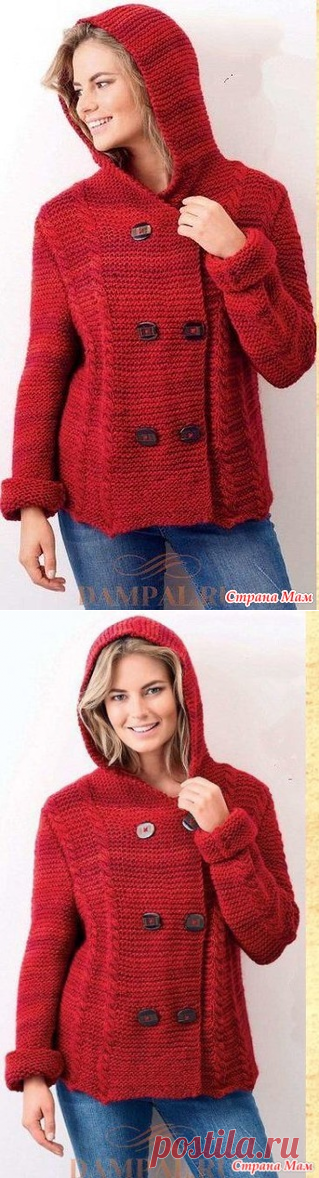 Как связать тёплый жакет с капюшоном - делаем своими руками