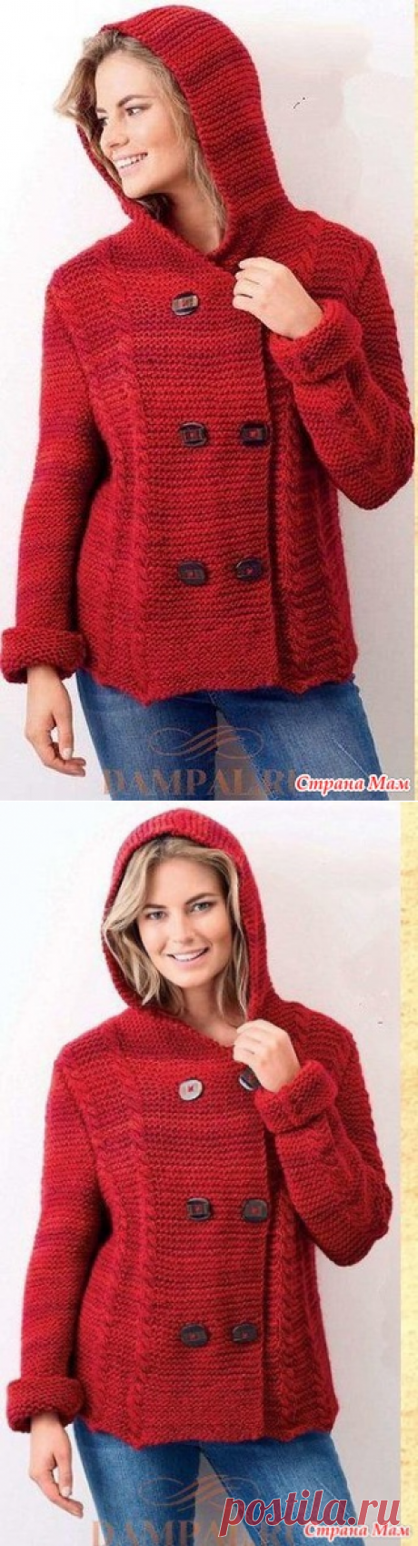 Как связать тёплый жакет с капюшоном - делаем своими руками