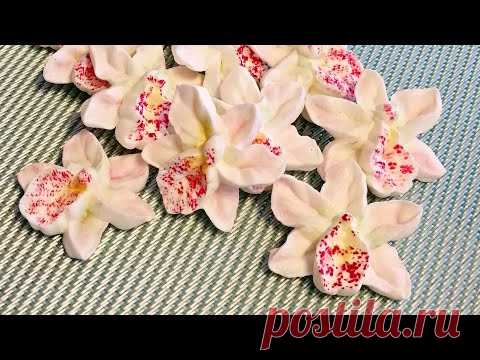 Орхидеи из айсинга. / Украшение для пряников и куличей/ Royal icing orchids.  Royal icing flowers.
