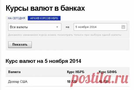 Архив курсов валют Национального Банка РБ (НБРБ) - ФИНАНСЫ.TUT.BY.