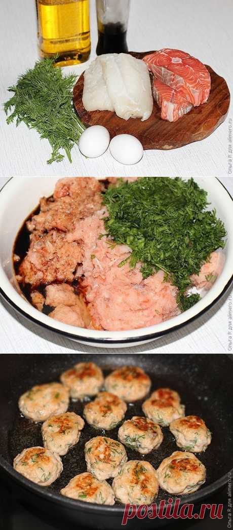Мини-котлетки из красной и белой рыбы с укропом